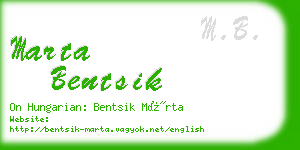 marta bentsik business card